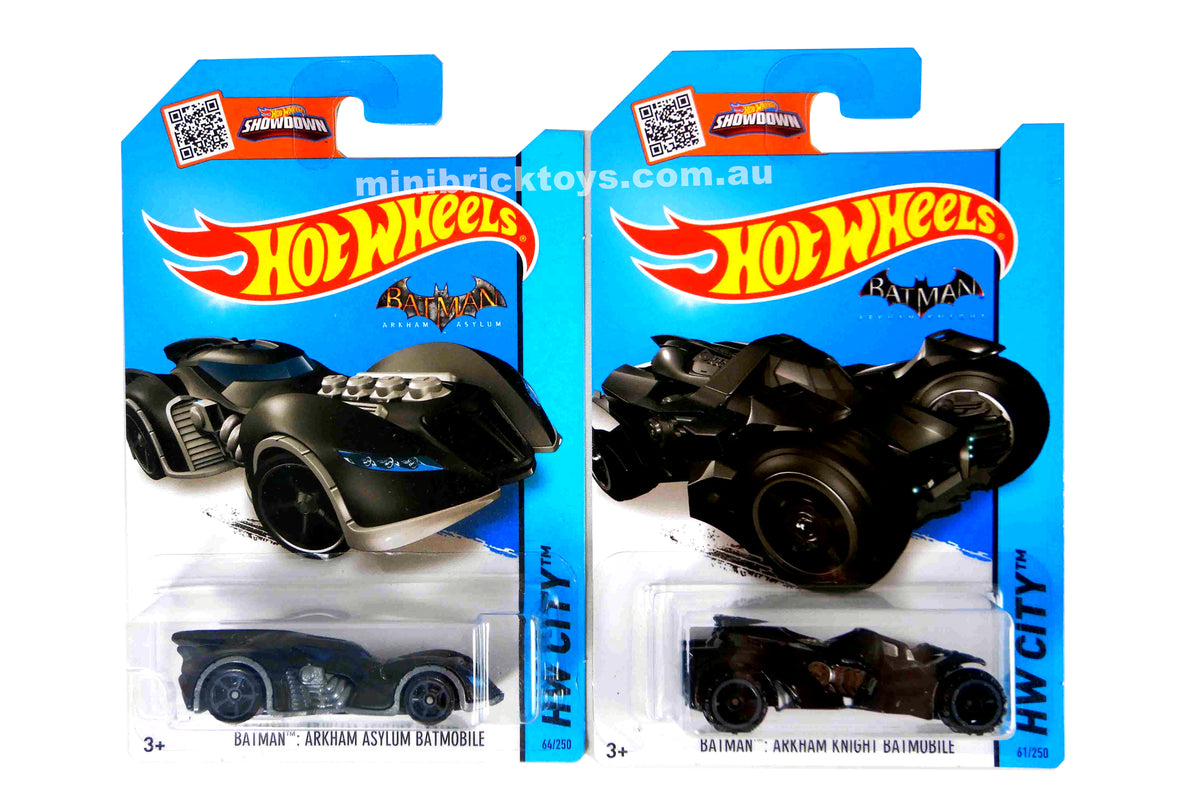 Hot Wheels Arkham Games BATMOBILES Arkham Asylum & Arkham Knight 1/64