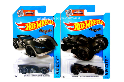 Hot Wheels Arkham Games BATMOBILES Arkham Asylum & Arkham Knight 1/64