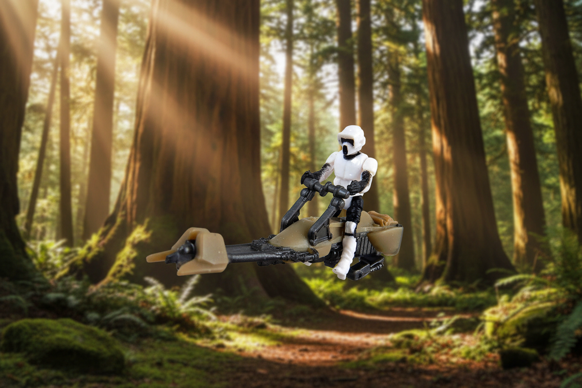 Star Wars Micro Galaxy Squadron IMPERIAL BIKER SCOUT - Clean Background